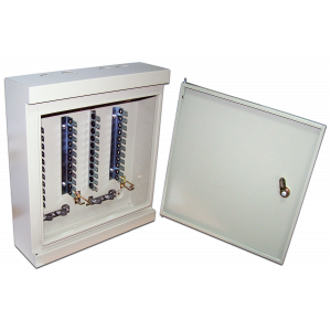 Wall-mounted metal distribution box with lock